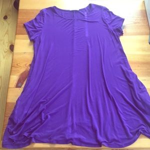 Purple T-Shirt Dress with Pockets